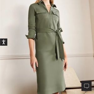 Boden midi shirt dress olive green size 4